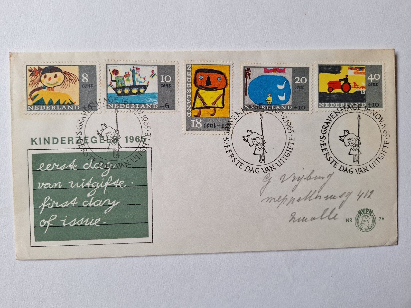 Kinderzegels 1965, Postzegels en Munten, Postzegels | Eerstedagenveloppen, Ophalen of Verzenden, Nederland