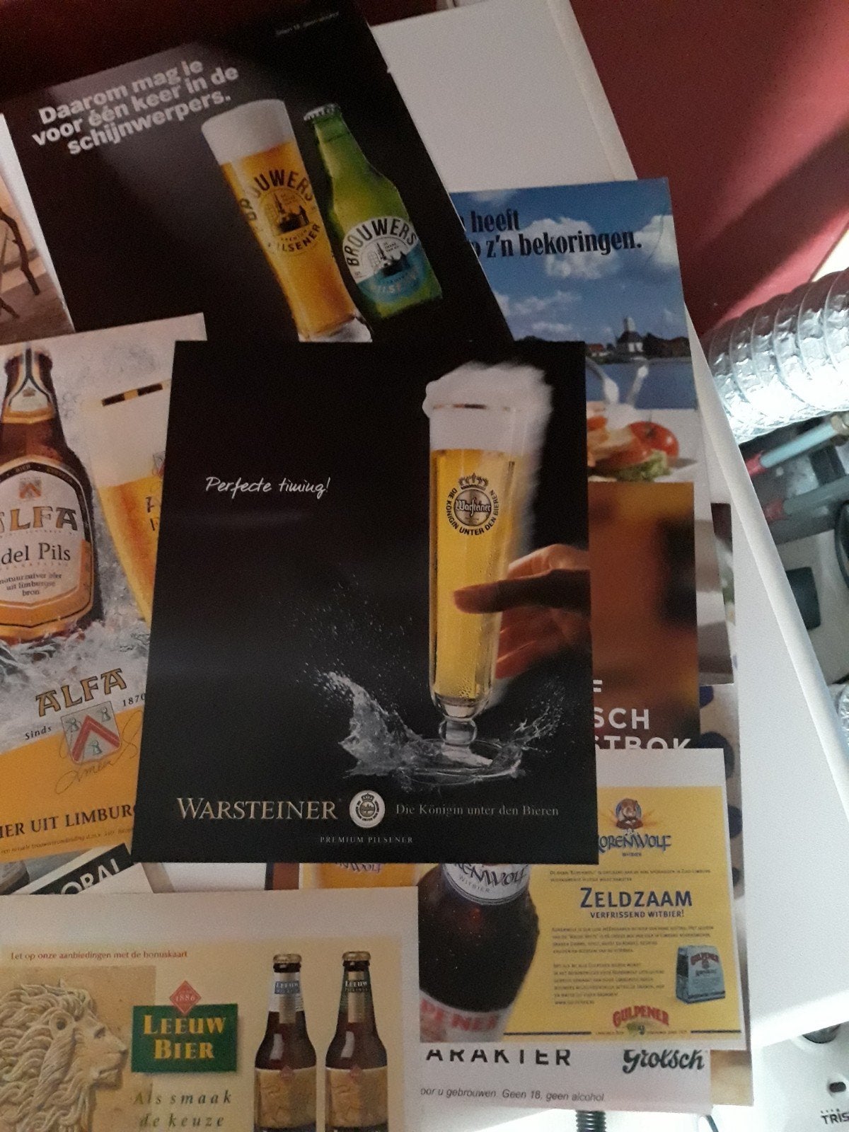 Verzameling bier reclame advertentie's van 1985 tot heden., Verzamelen, Biermerken, Ophalen, Zo goed als nieuw, Overige typen