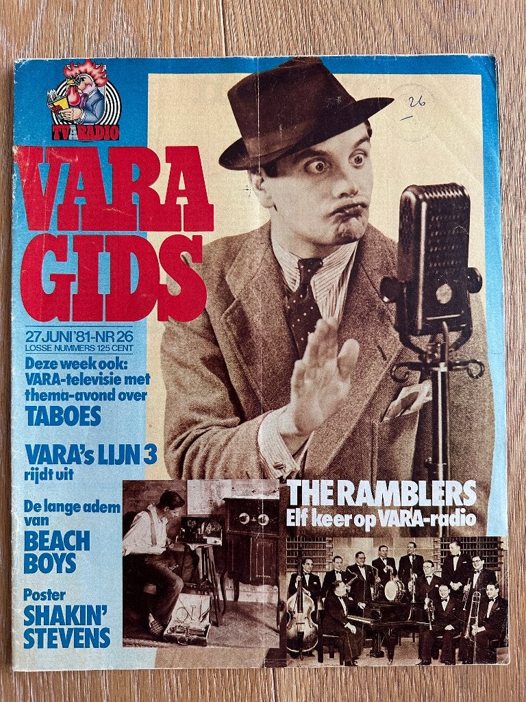VARA Gids 27-6-1981 The Ramblers, Beach Boys Shakin’ Stevens, Ophalen of Verzenden, Gelezen, Muziek, Film of Tv