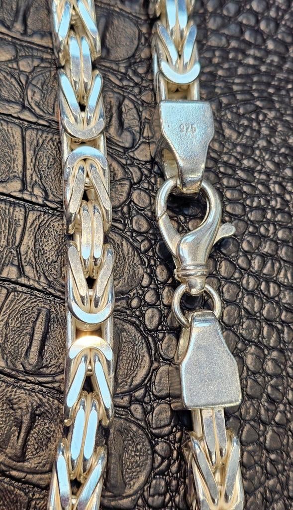 Prachtige massiefe zilver Koningsketting 80cm lang, Ophalen of Verzenden, Nieuw, Zilver, Zilver