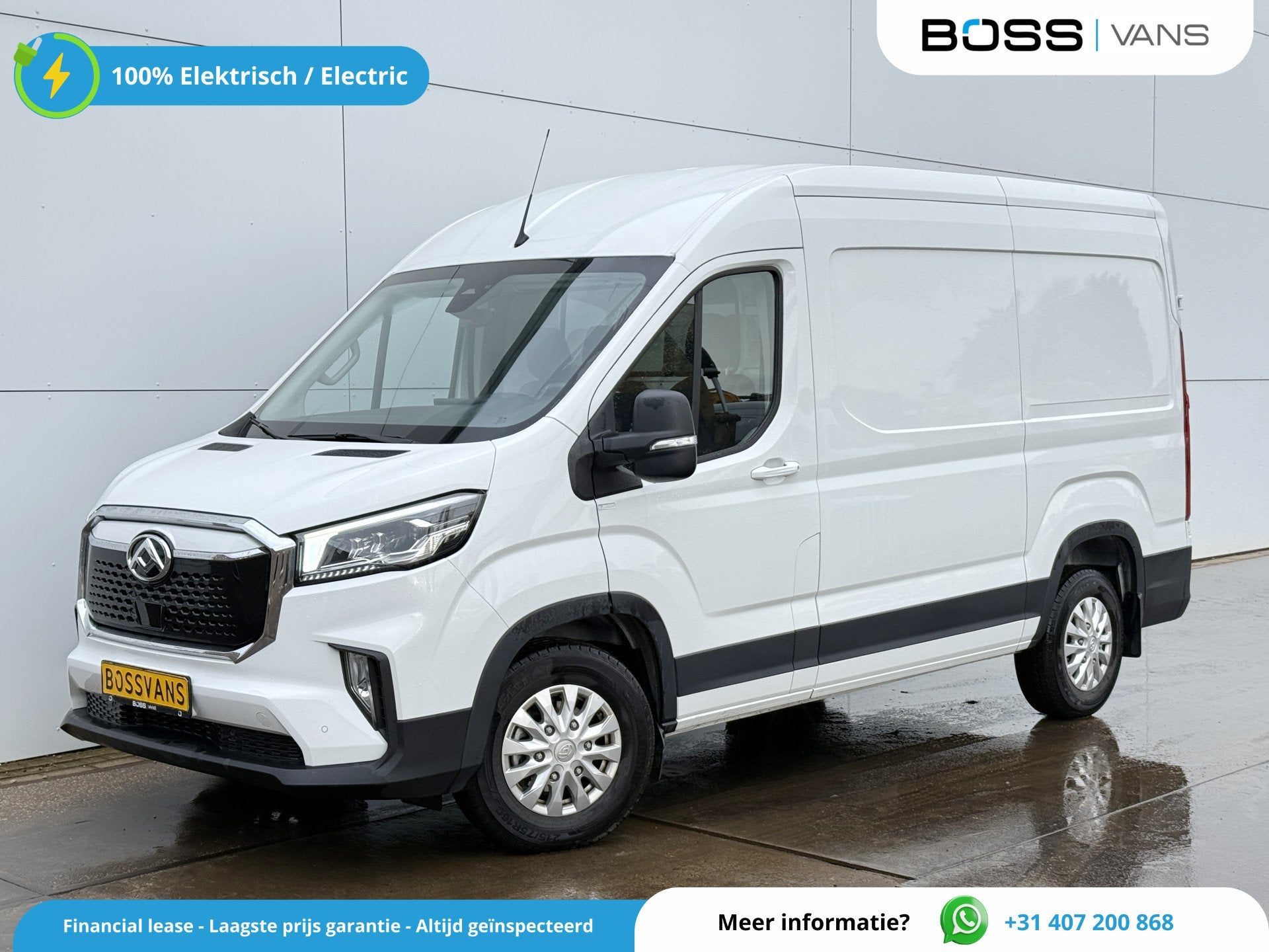Maxus eDeliver 9 77kWh 204PK Nieuw model! L2H2 Glaspack/Camp, Auto's, Stof, Gebruikt, Wit, 204 pk