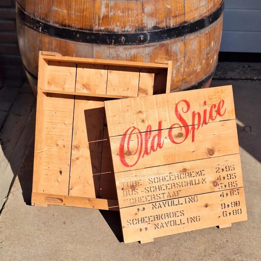 Authentieke vintage winkelkist Old Spice scheerartikelen., Gebruikt, ., ., .