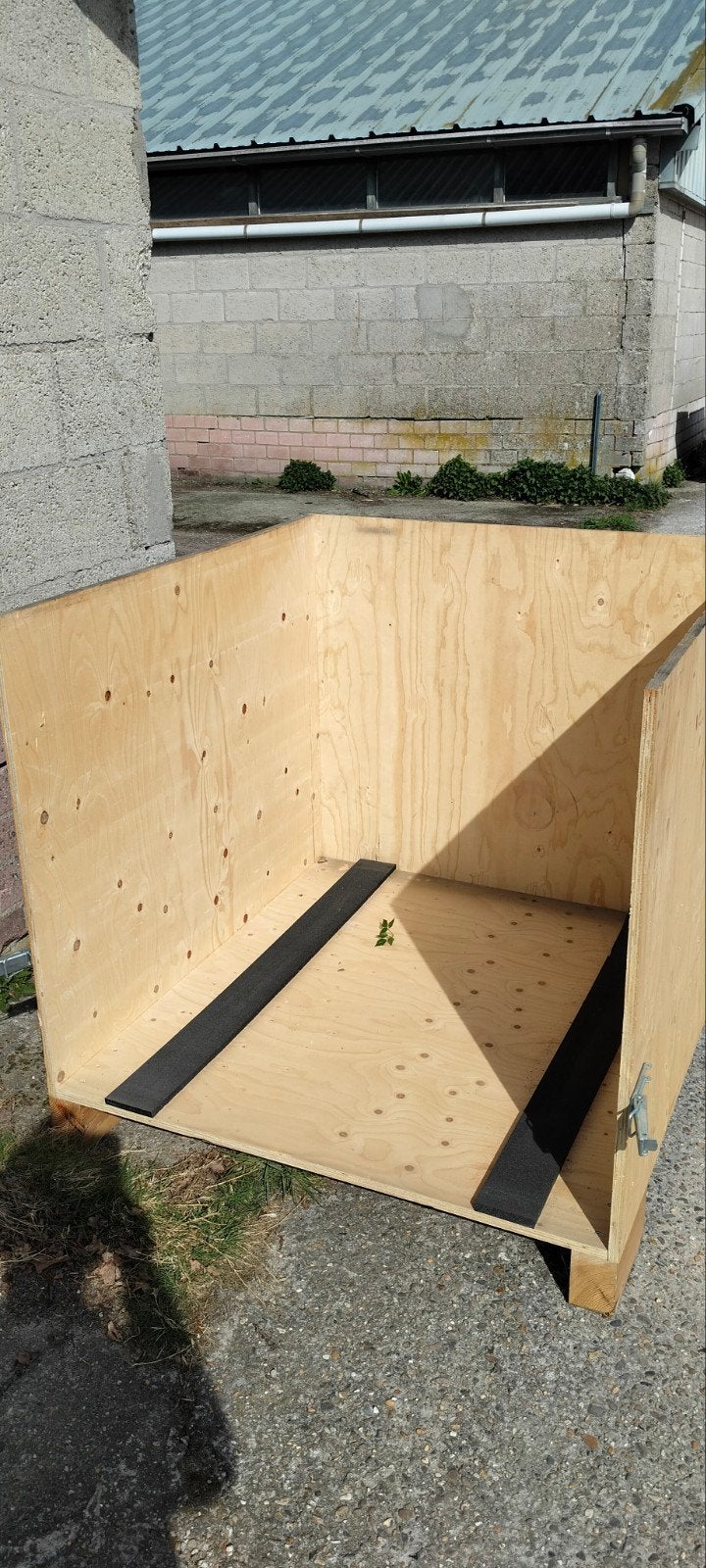 3x Houten opslagkisten 1x1x1m met scharnieren en palletwagen, Ophalen of Verzenden