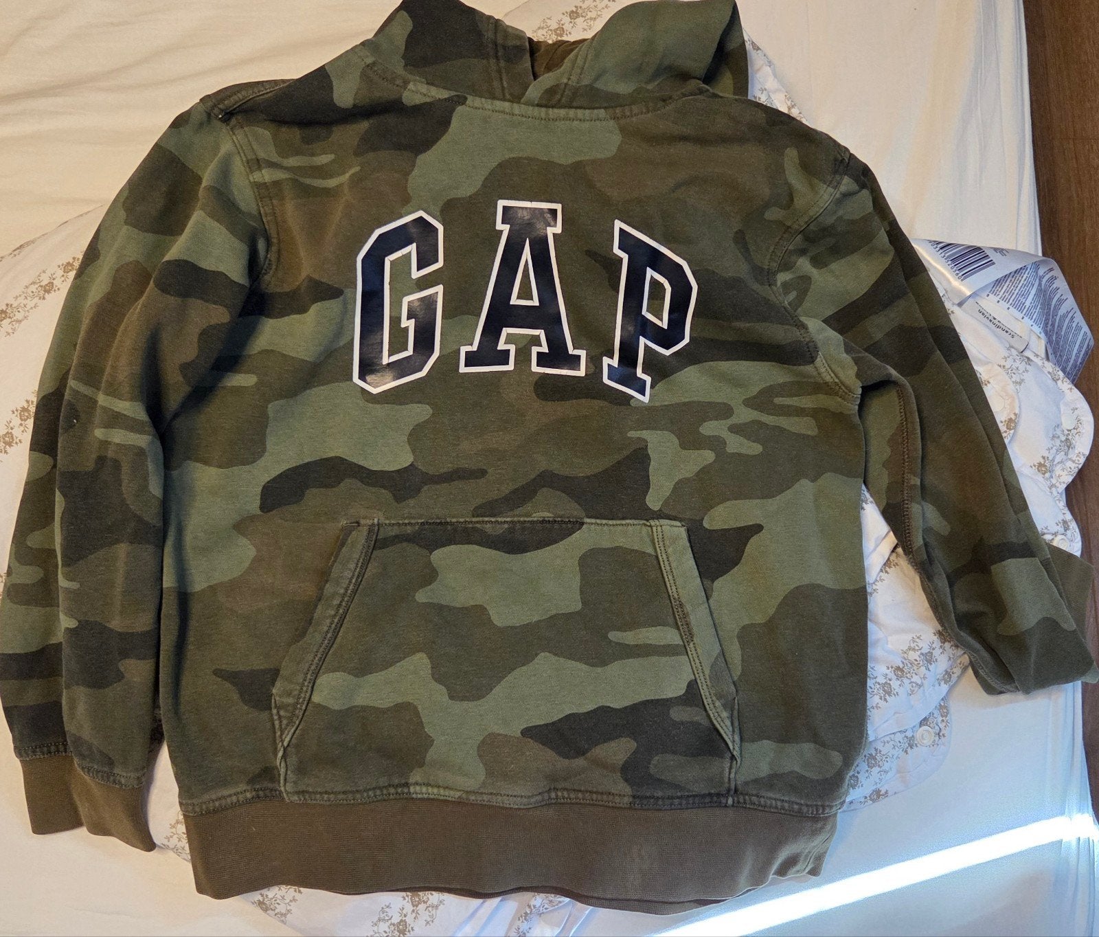 GAP Kids Camouflage Hoodie Maat XL (12), Gebruikt, Jongen of Meisje, Trui of Vest, GAP Kids