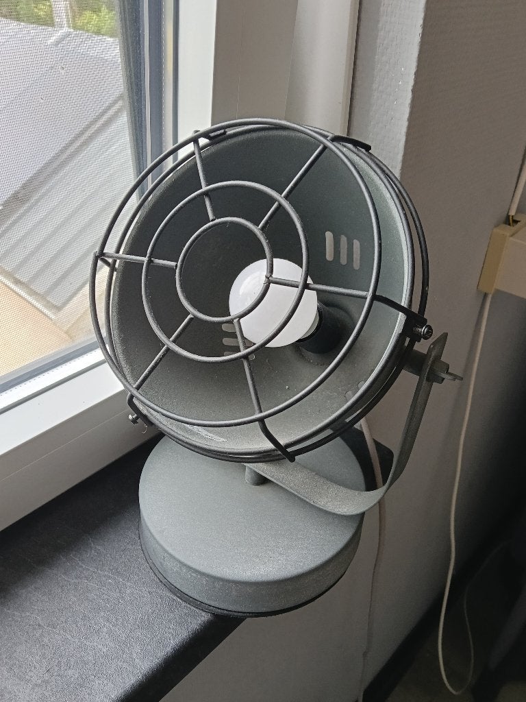 Industriële vensterbank lamp, Huis en Inrichting, Lampen | Tafellampen, Ophalen, 30 cm, E27 (groot), Zo goed als nieuw