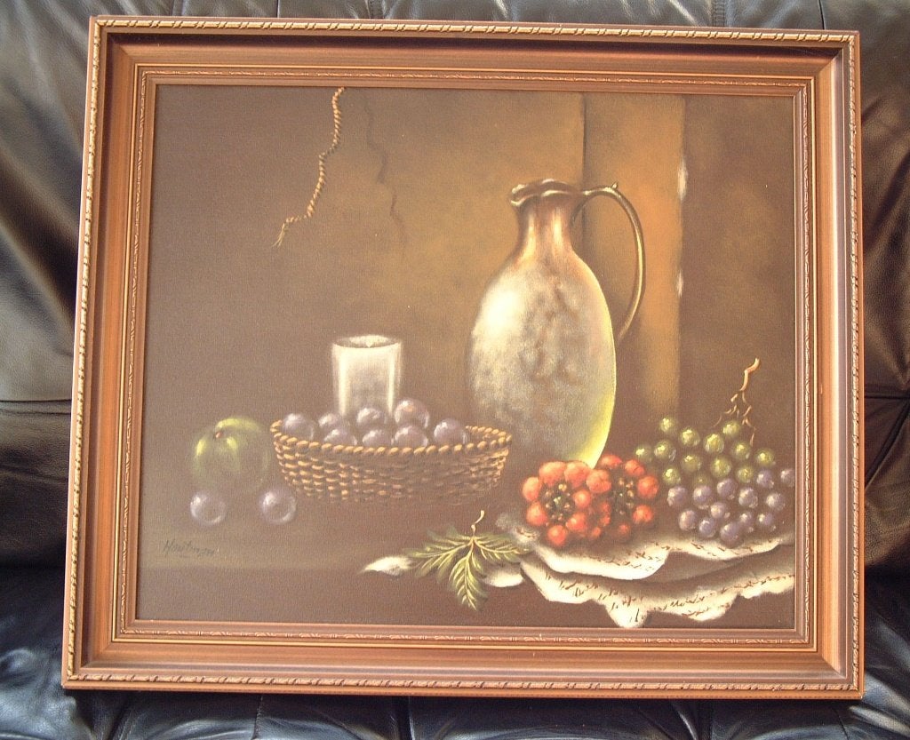 prachtig groot olieverf schilderij op doek HOUTMAN, Ophalen