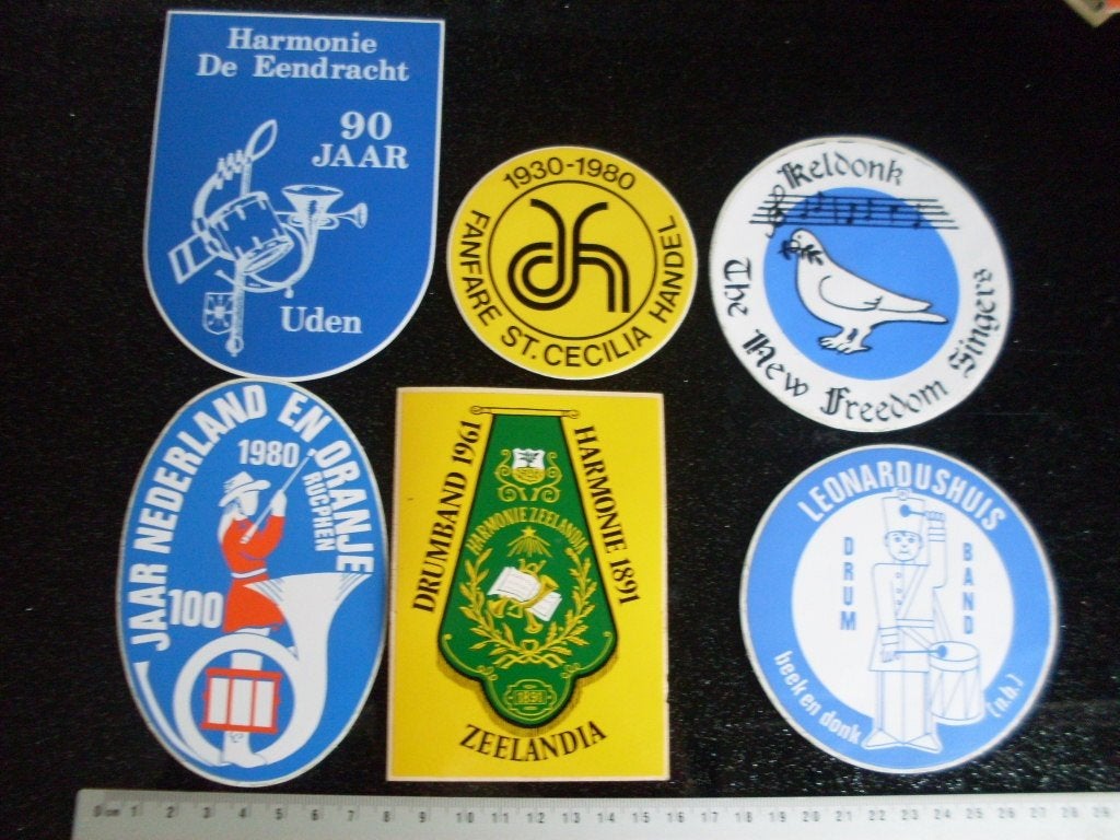 30x sticker harmonie drumband bloaskapel blaasorkest, Verzenden, Zo goed als nieuw, Bedrijf of Vereniging