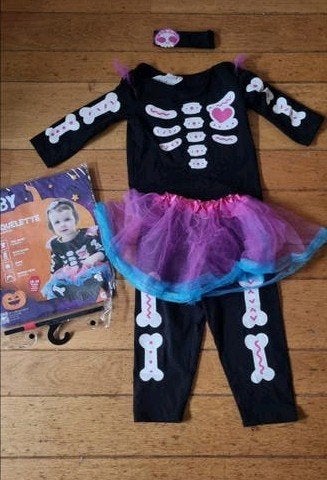 Halloween skelettenpakje voor baby's (maat 86-92), Ophalen of Verzenden, Zo goed als nieuw, 104 of kleiner, Meisje