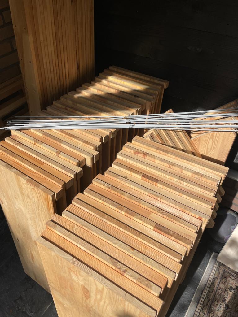 Houten stellingkast, Ophalen, Gebruikt