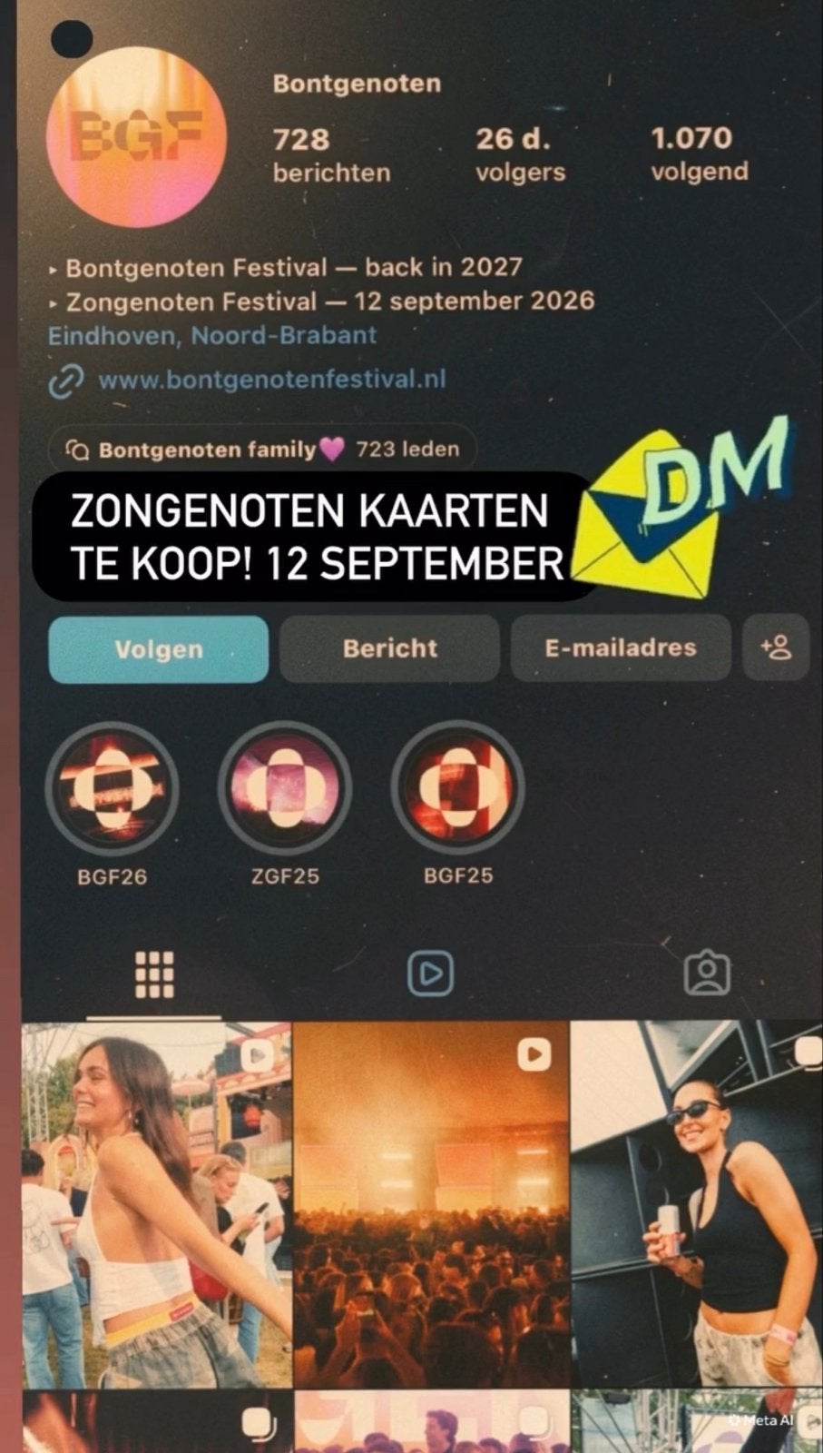 Zongenoten kaartje 12 september, Eén persoon