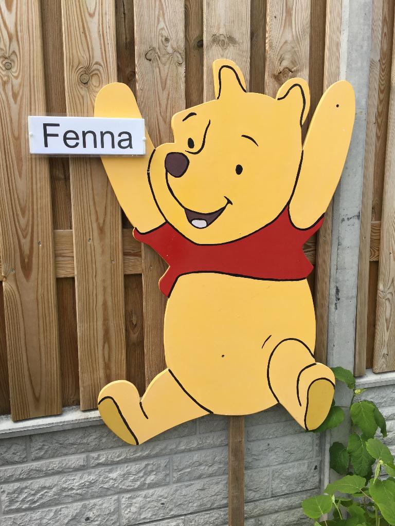 Geboortebord Winnie Poeh meisje jongen babyspullen huren, Ophalen, Zo goed als nieuw, Geboortebord