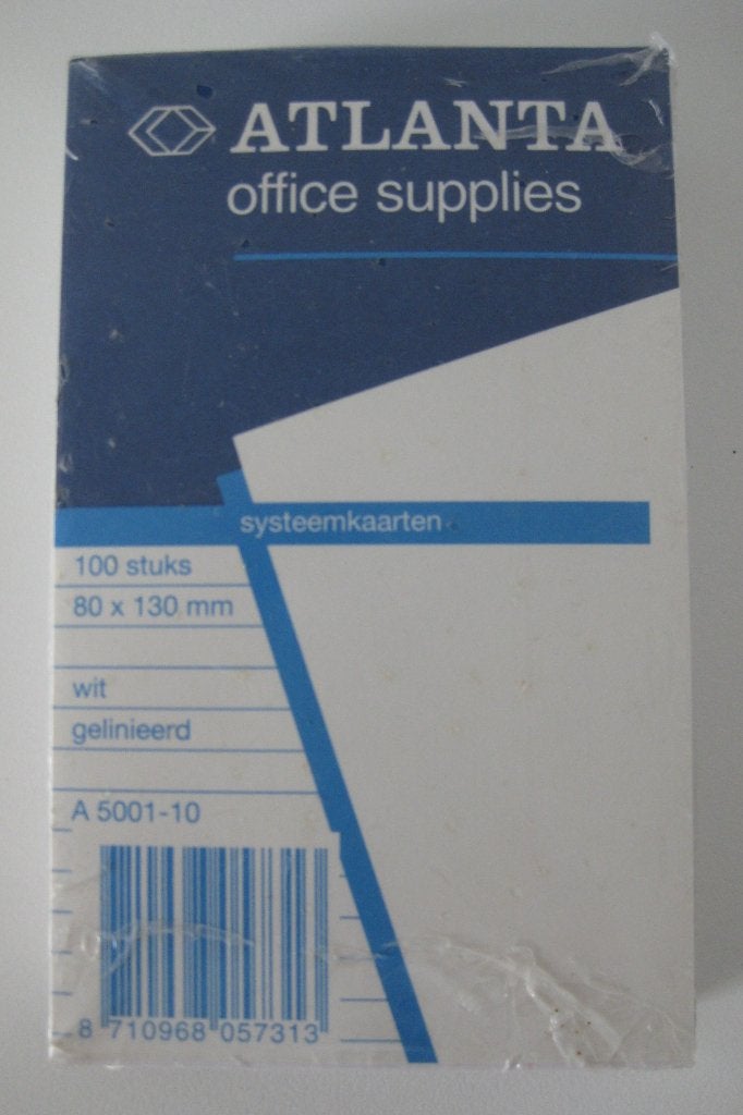 Atlanta Office Supplies Systeemkaarten 100 stuks 80 x 130 mm, Ophalen of Verzenden, Nieuw