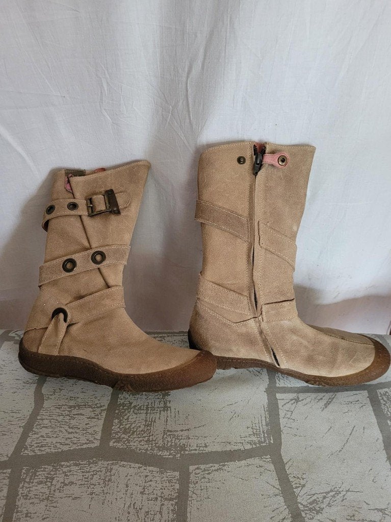 Stoere beige leren laarzen. NIEUW. Mt 35,. Merk Freaks, Meisje, ., Nieuw, Ophalen of Verzenden
