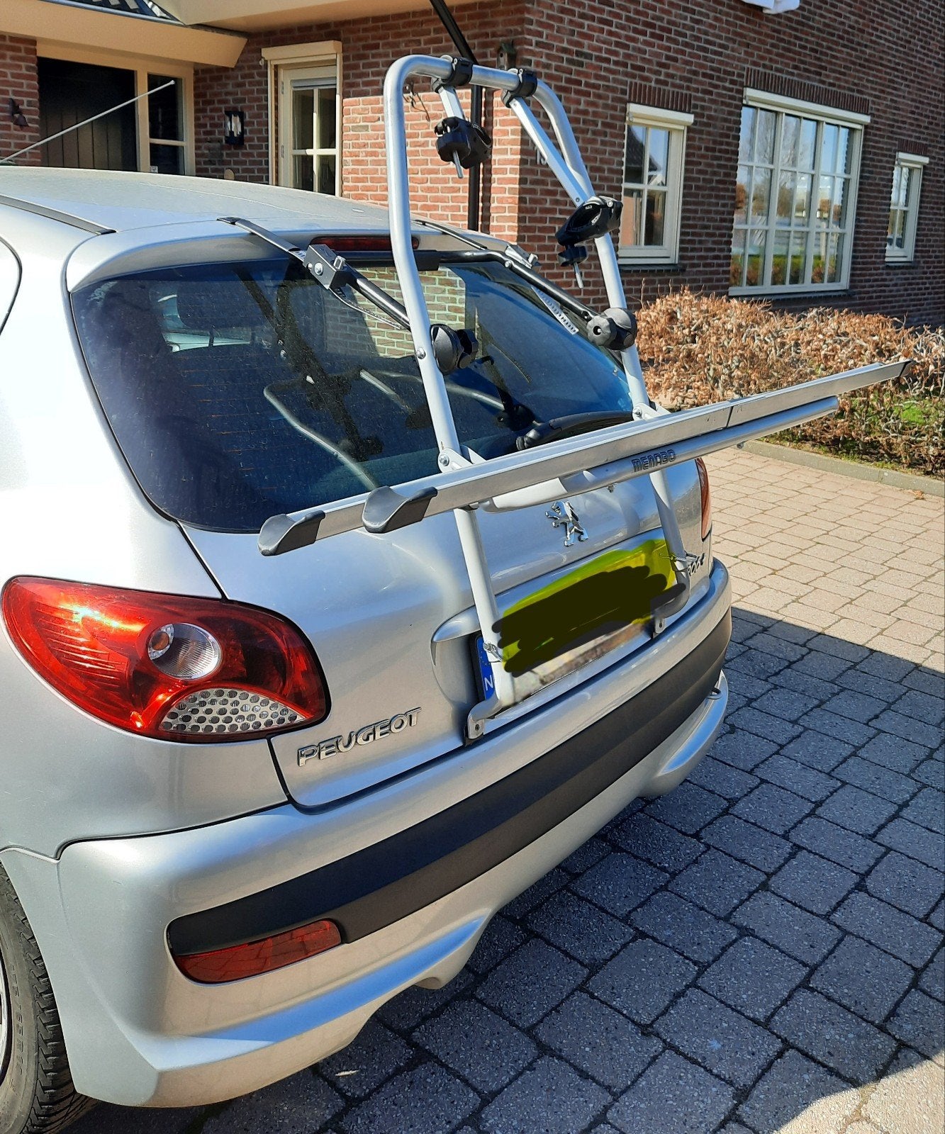 Menabo Logic achterklep fietsendrager voor 2 fietsen, Auto diversen, Gebruikt, Brede banden, 2 fietsen, Achterklepdrager
