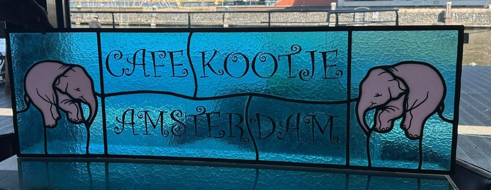 Delirium uniek glas in lood raam / Cafe Kootje in nieuwstaat, Ophalen, Nieuw, Glas of Glazen, Overige merken