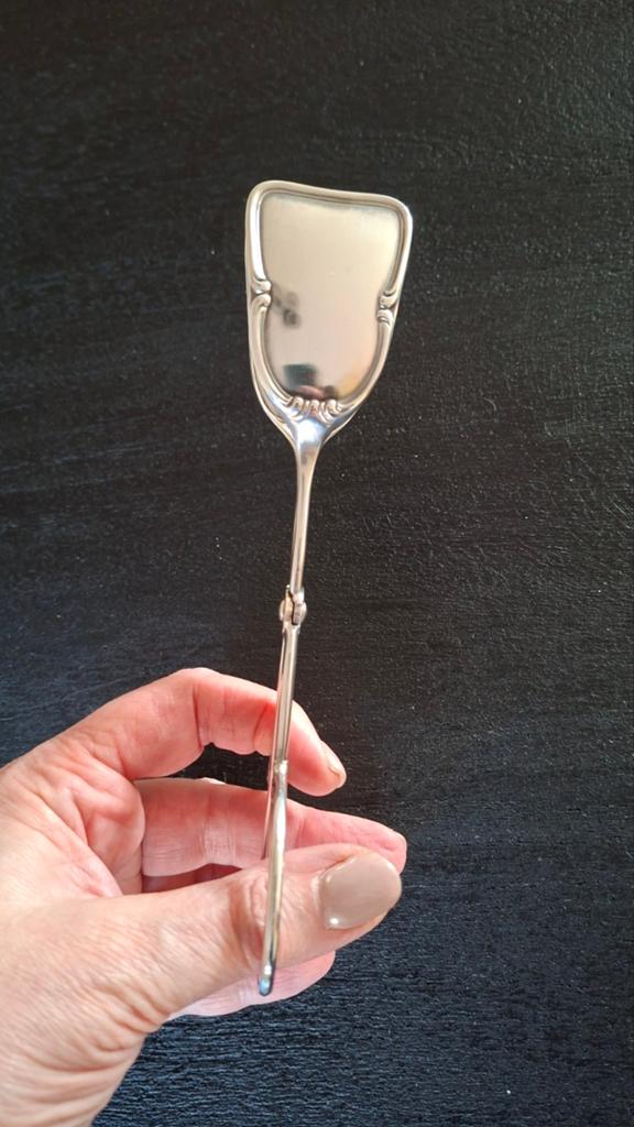 Vintage verzilverde gebakstang   zilvermerk 90., Antiek en Kunst, Ophalen of Verzenden