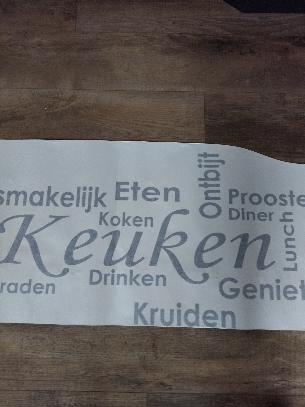 Wanddecoratie KEUKEN Muursticker., Ophalen of Verzenden, 25 tot 50 cm, Minder dan 100 cm