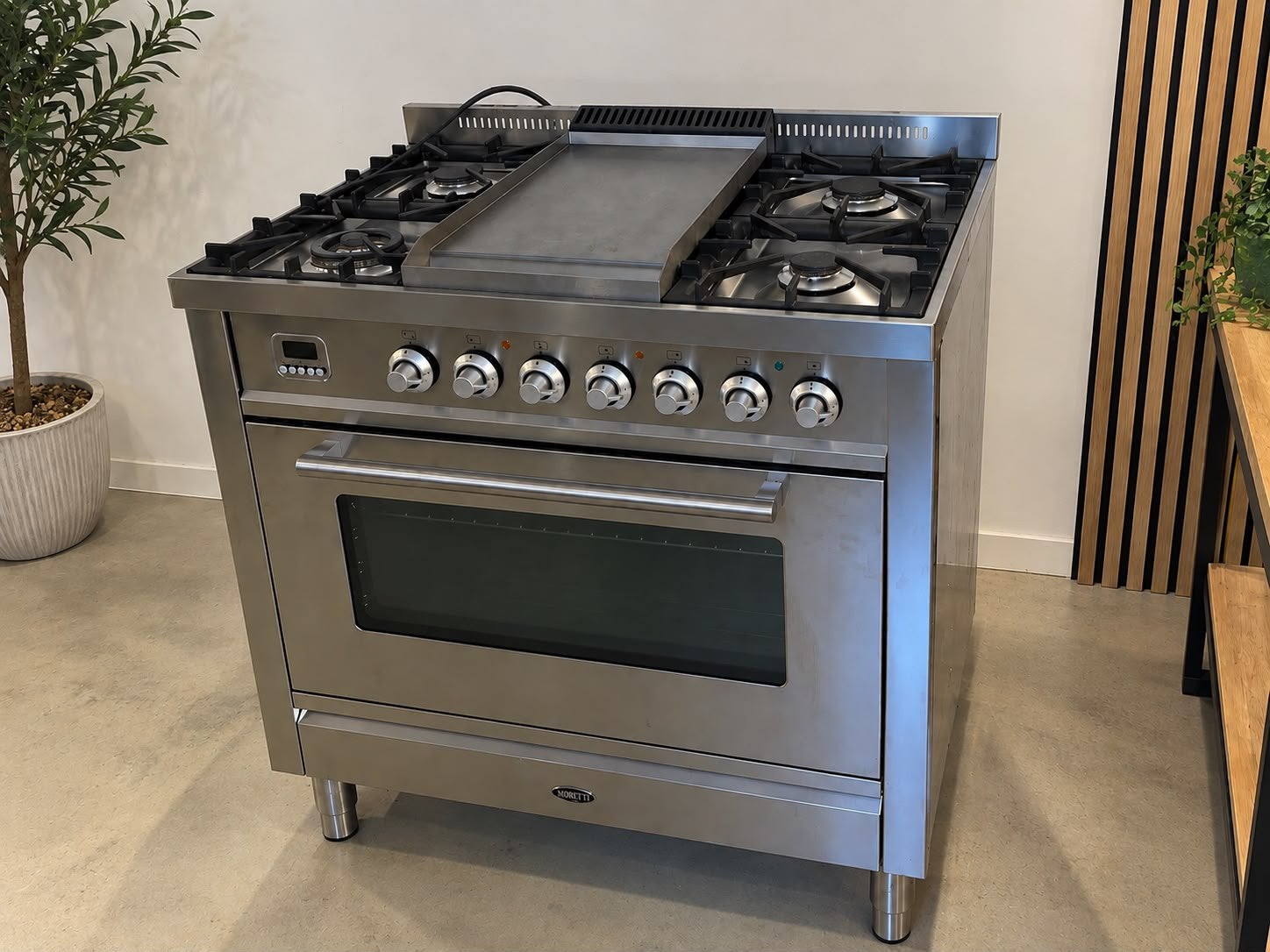 Boretti gasfornuis rvs - grilplaat en oven, Ophalen, 60 cm of meer, Zo goed als nieuw, Gas