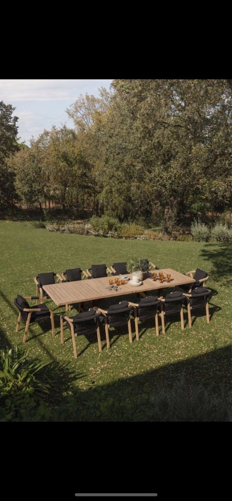 Grote nieuwe acaciahouten tuinfafel, Ophalen