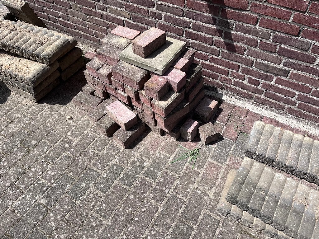 Rode betonklinkers / straatklinkers, Tuin en Terras, Tegels en Klinkers, Ophalen, Gebruikt, Beton, Klinkers