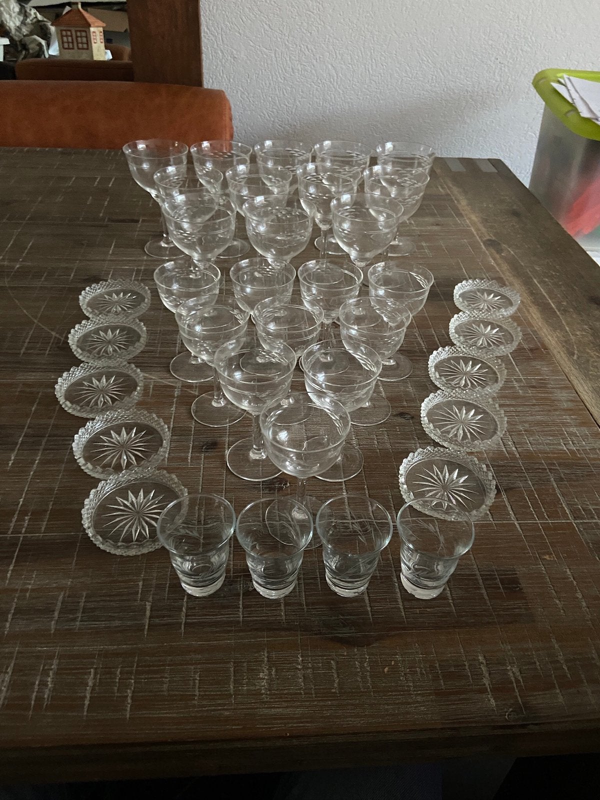 39 delig Antieke kristallen glazen glaswerk, Ophalen of Verzenden