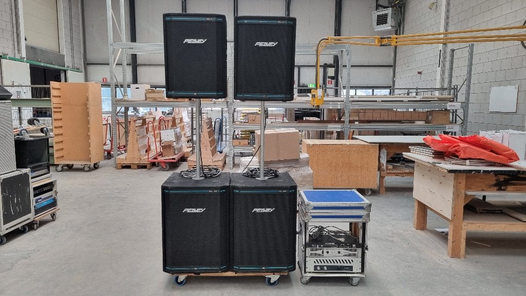 Peavey XT pa systeem peavey hisys speaker set black willow, Gebruikt, Complete surroundset, 120 watt of meer, Ophalen