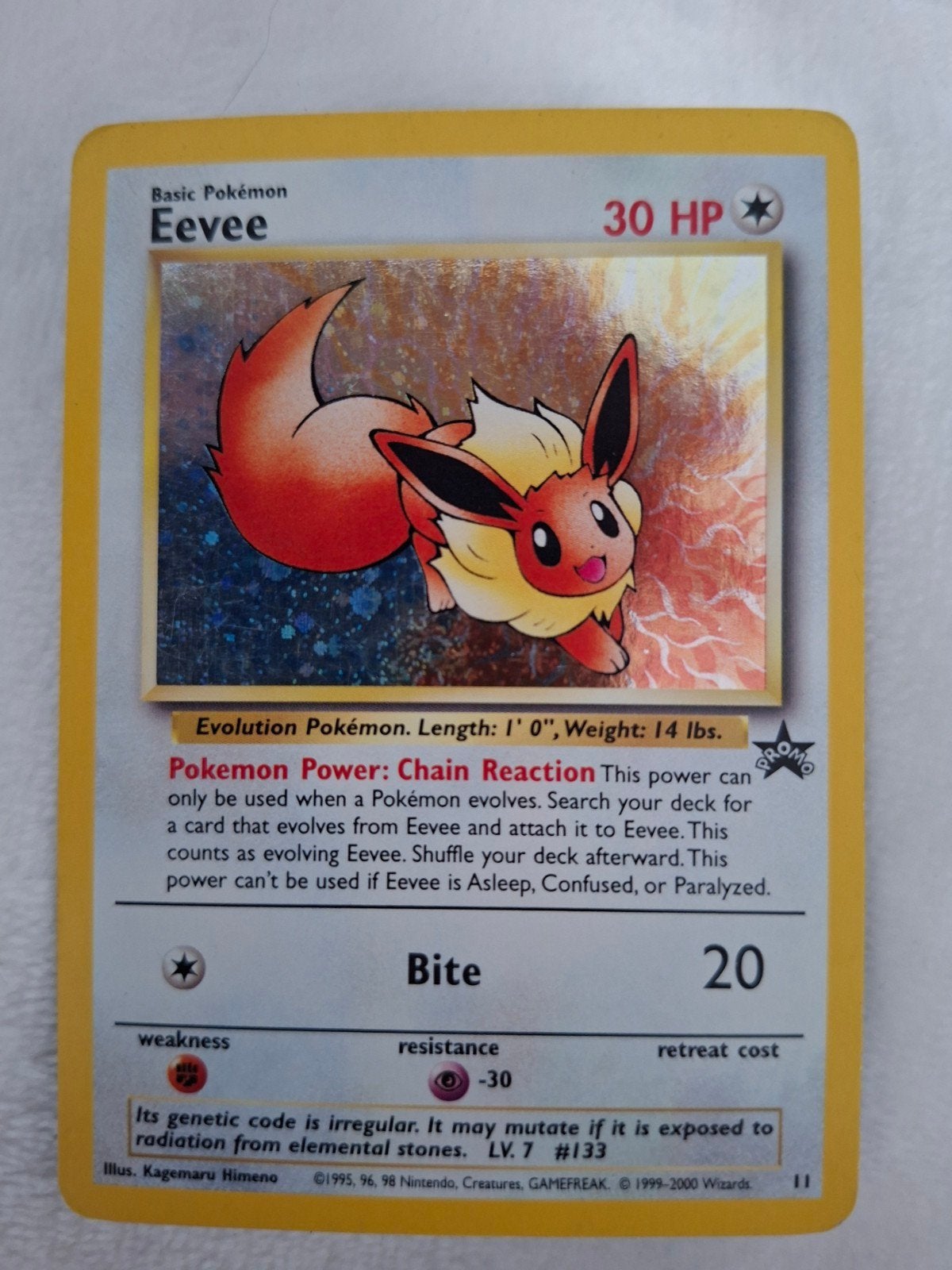 Eevee pokemon kaart., Ophalen