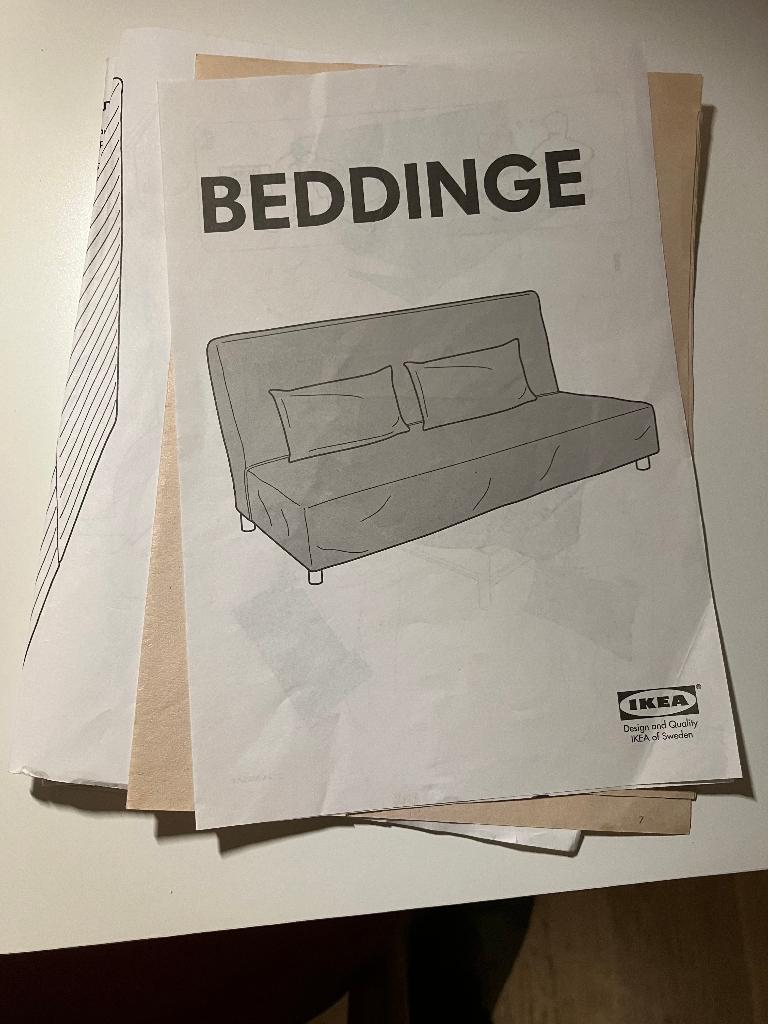 slaapbed bank IKEA Beddinge, Huis en Inrichting, Ophalen, Tweepersoons, 140 cm, Zo goed als nieuw