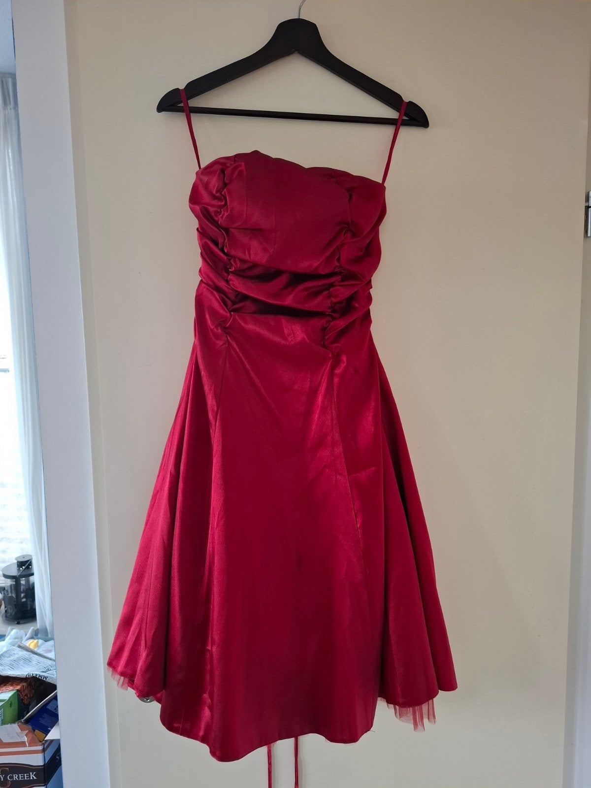 Prachtige dieprode strapless jurk LISSA XS/S, Kleding | Dames, Ophalen of Verzenden, Zo goed als nieuw, Maat 34 (XS) of kleiner