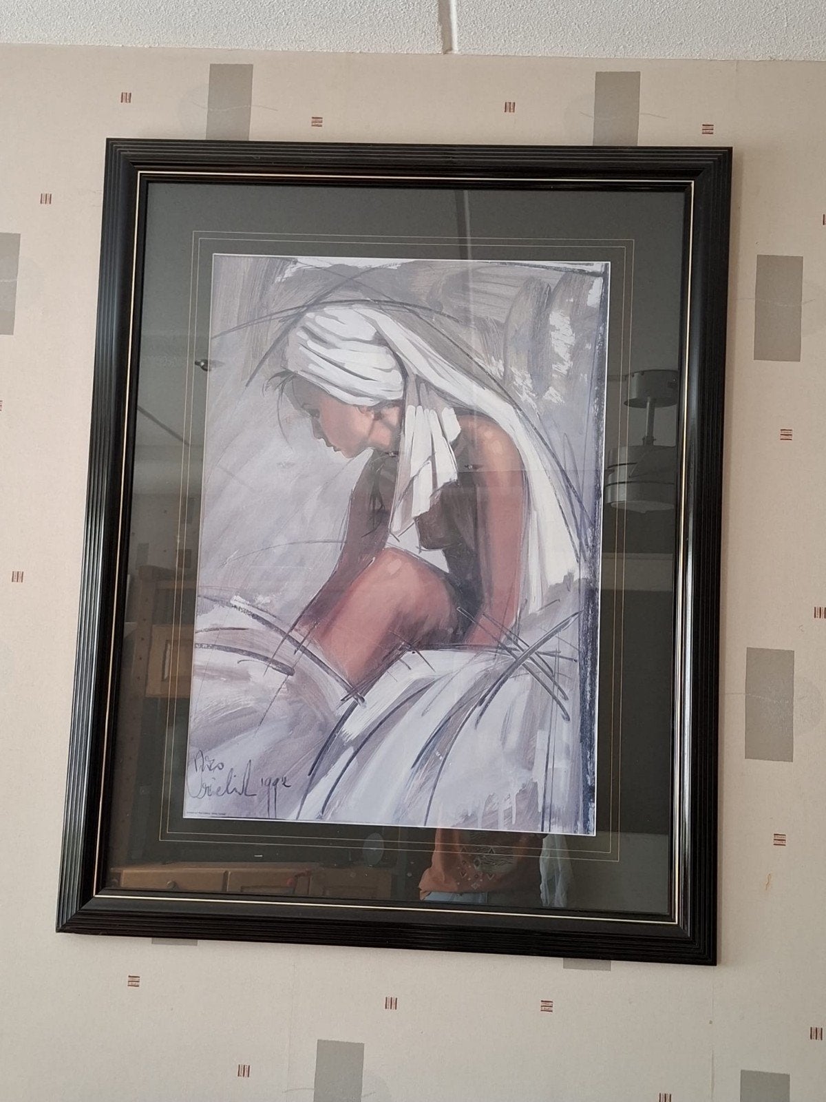 Twee ingelijste litho's van Nico Vrielink, Ingelijst, Ophalen, Portret en Figuren, Lithografie