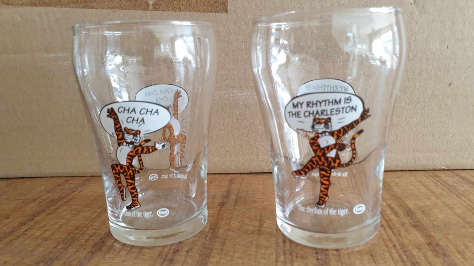 Esso Tiger Glazen, 2 soorten, Verzamelen, Ophalen of Verzenden
