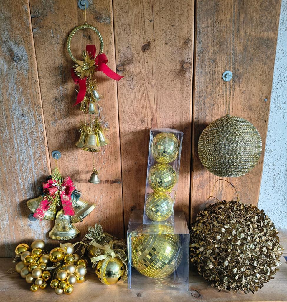 Diverse goudkleurige kerstversiering, Diversen, Kerst, Ophalen of Verzenden