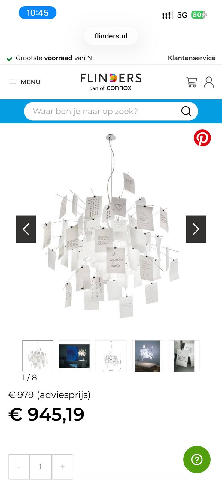 2x Zettel’z 5 Ingo Maurer lampen, Ophalen, Overige materialen, Gebruikt, Design