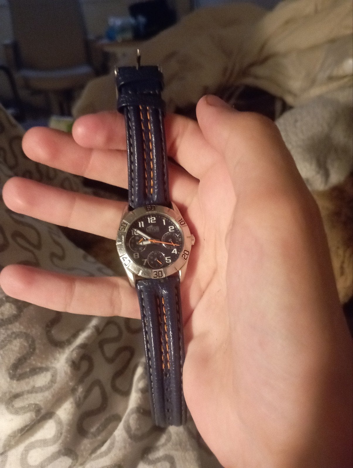 Lotus horloge - Heren - Zwart/Oranje - Zonder doos, Ophalen of Verzenden, Zo goed als nieuw, Meerkleurig, Jongen