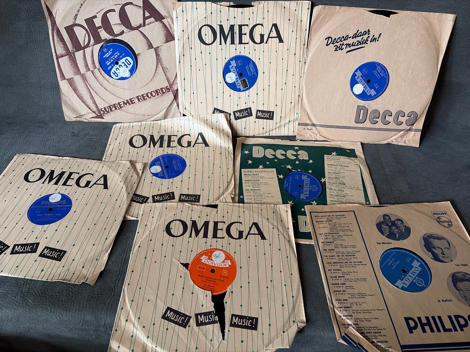 Vintage Bakelieten Platen - Decca, Omega, Philips, Ophalen of Verzenden, Gebruikt, 10 inch, LP