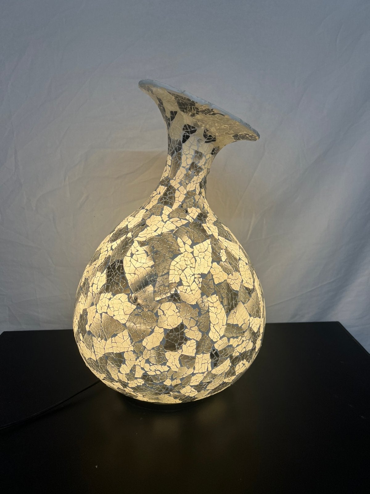 Prachtige lamp met een mozaïek van glas., Overige typen, Overige merken, Overige stijlen, Wit