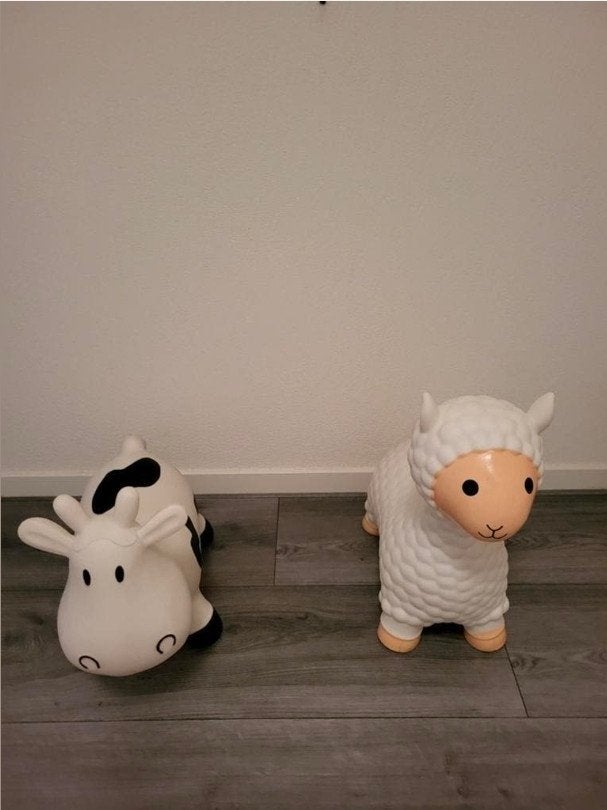 Opblaasbare alpaca en koe springdieren voor kinderen, Ophalen, Gebruikt, Jongen of Meisje