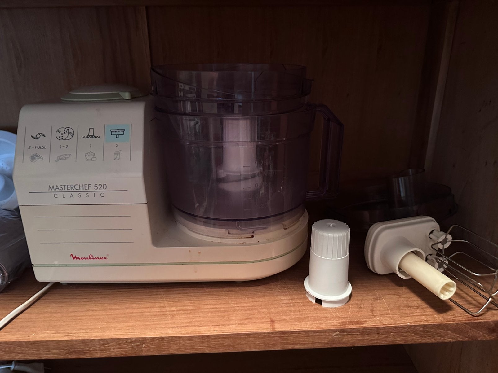 Keukenmachine Moulinex Masterchef 520 Classic, Witgoed en Apparatuur, Ophalen, 4 liter of meer, Gebruikt, 2 snelheden