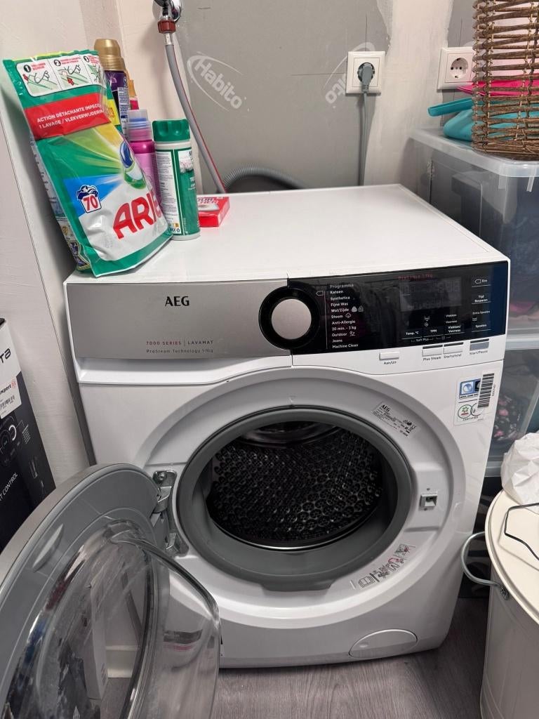 AEG L7FE96ES washing machine, Witgoed en Apparatuur, Wasmachines, Refurbished, Voorlader, 8 tot 10 kg, 1200 tot 1600 toeren, Ophalen