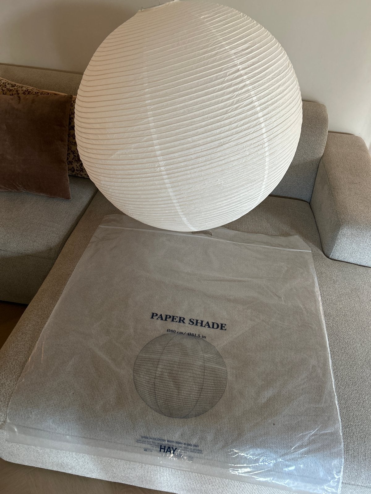 HAY Paper Shade lamp Ø80cm - japandi stijl, Ophalen of Verzenden, Zo goed als nieuw, Natuurlijk materiaal