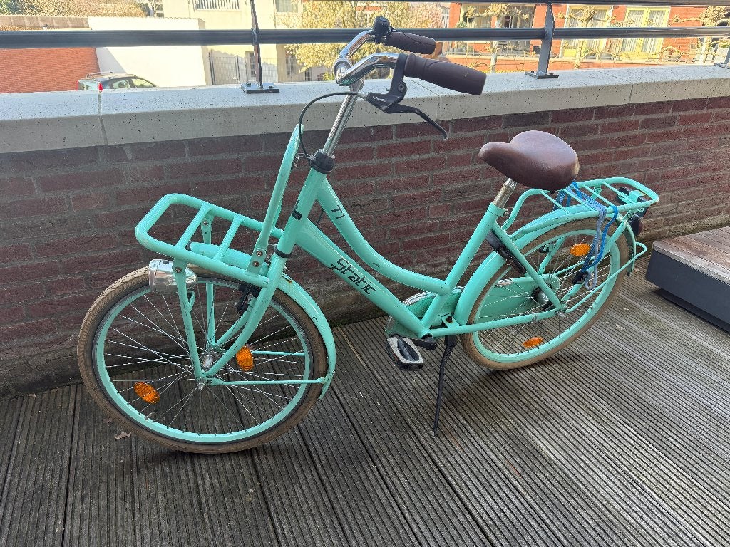 tatic T1 meisjesfiets 24 inch – mintgroen – goede staat, Ophalen, Terugtraprem, Static, Handrem