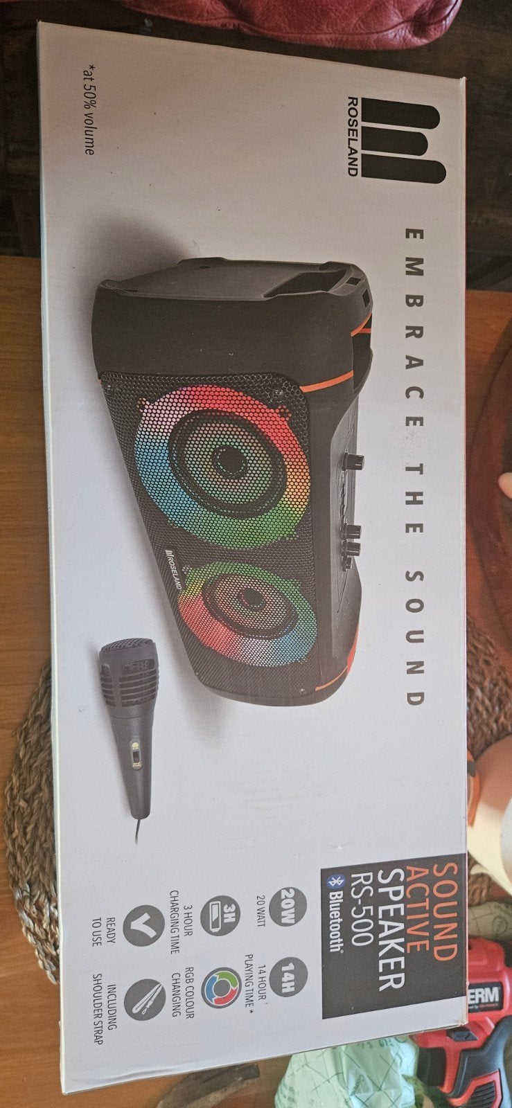 Roseland RS-500 Draagbare Bluetooth Speaker met Microfoon, Bluetooth, Nieuw, Draagbare speaker, Minder dan 60 watt
