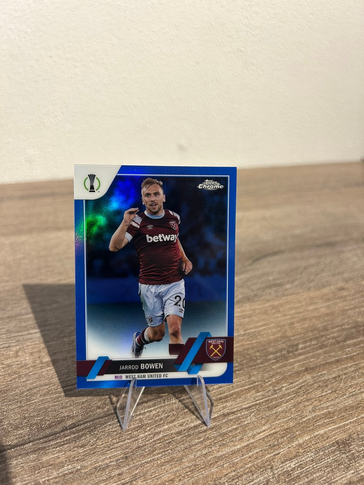 Jarrod Bowen 2021-22 Topps Chrome UCC #123 /150 Blue, Ophalen of Verzenden, Zo goed als nieuw, Buitenlandse clubs, Poster, Plaatje of Sticker