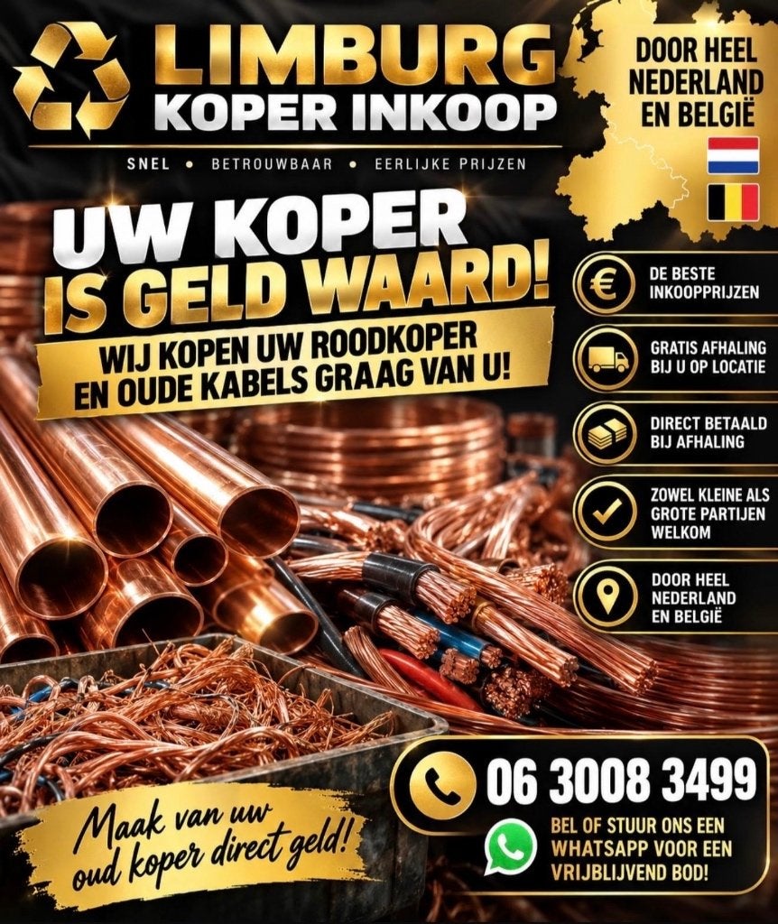 RoodKoper en kabel opkoper afhaalservice en direct geld!!!, Ophalen
