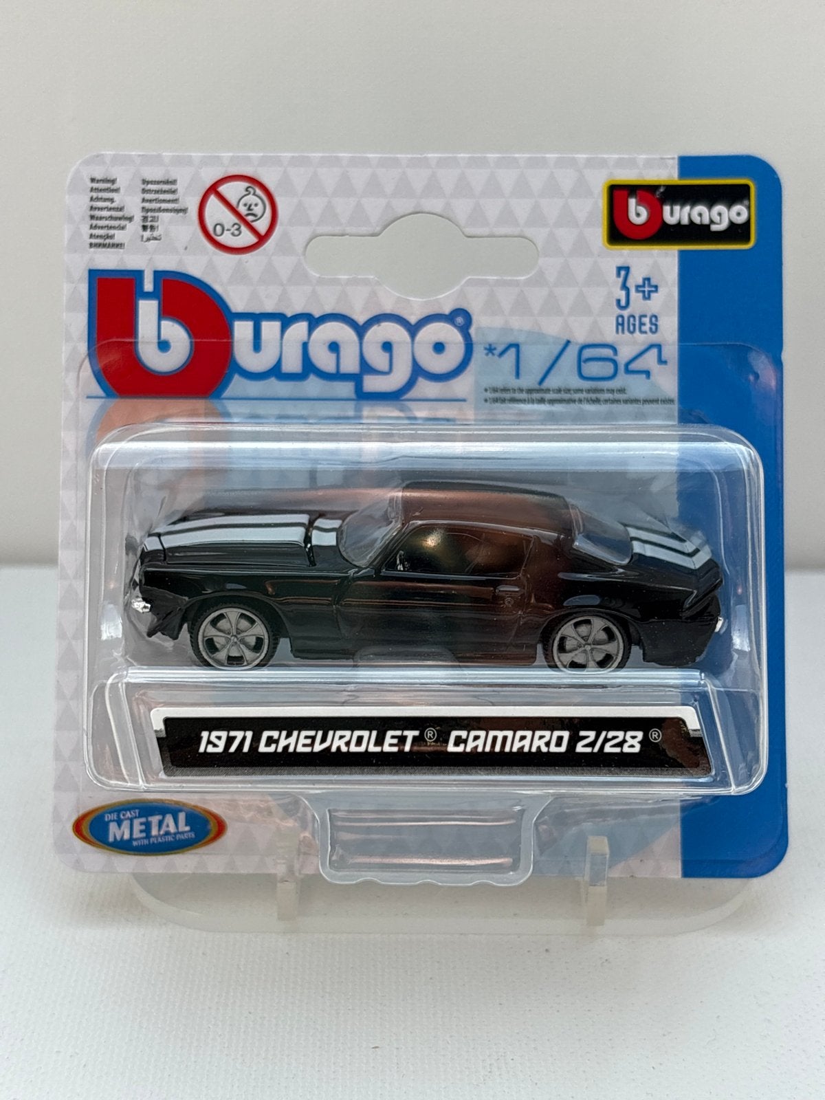 Bburago 1971 Chevrolet Camaro 2/28 Diecast Model 1:64, Auto, Nieuw, Ophalen of Verzenden, Bburago