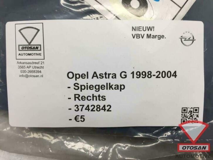 opel astra g 1998 2004 spiegelkap spiegel kap rechts nieuw!, Ophalen of Verzenden, Kontakt@opel-infoservice.de, Opel, Bahnhofsplatz 1
65423  Russelsheim am Main, DE