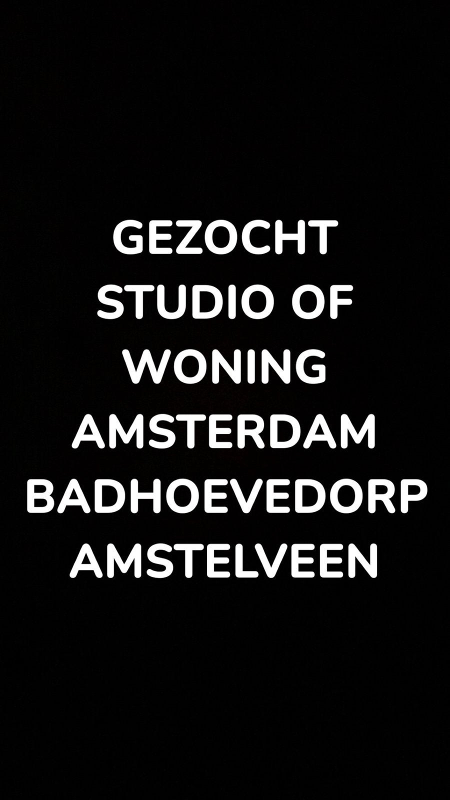 GEZOCHT STUDIO WONING APPARTEMENT AMSTERDAM BADHOEVEDORP AVE