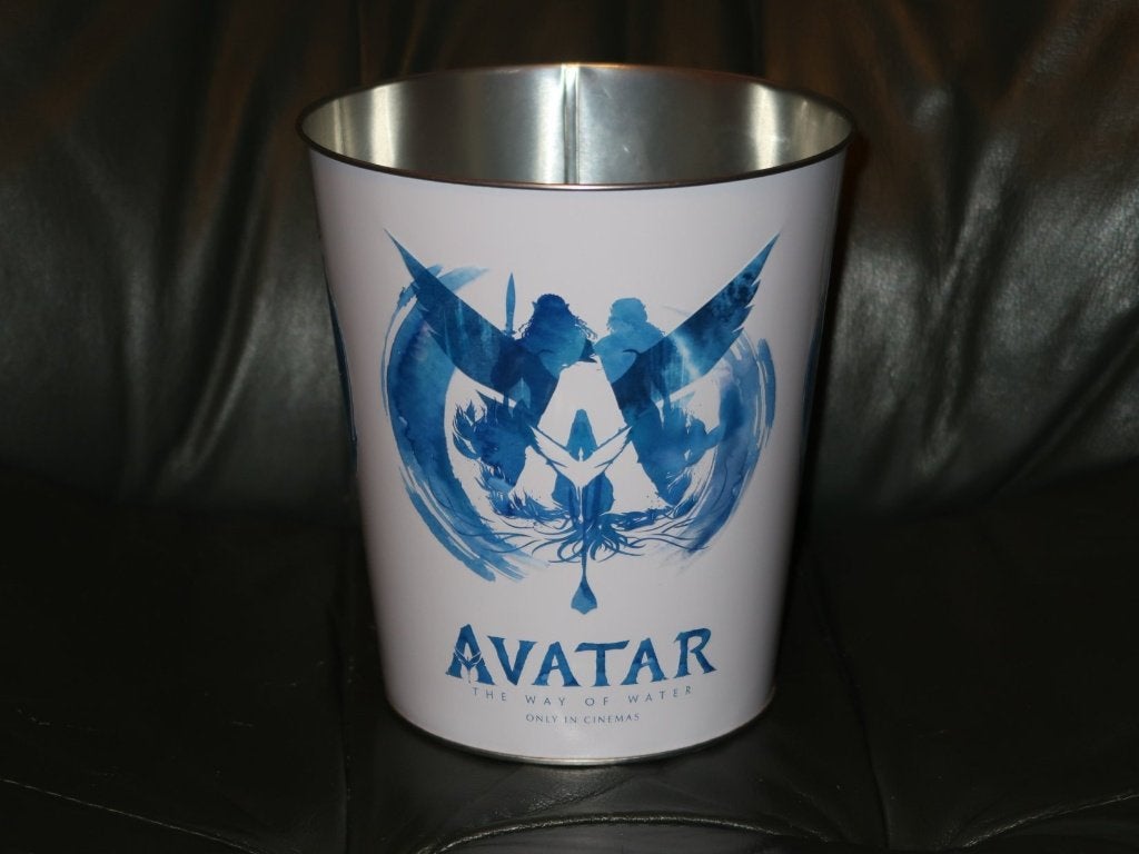 Avatar The Way of Water 2022 popcornblik, emmer prullenbak, Verzenden, Zo goed als nieuw, Film, Gebruiksvoorwerp
