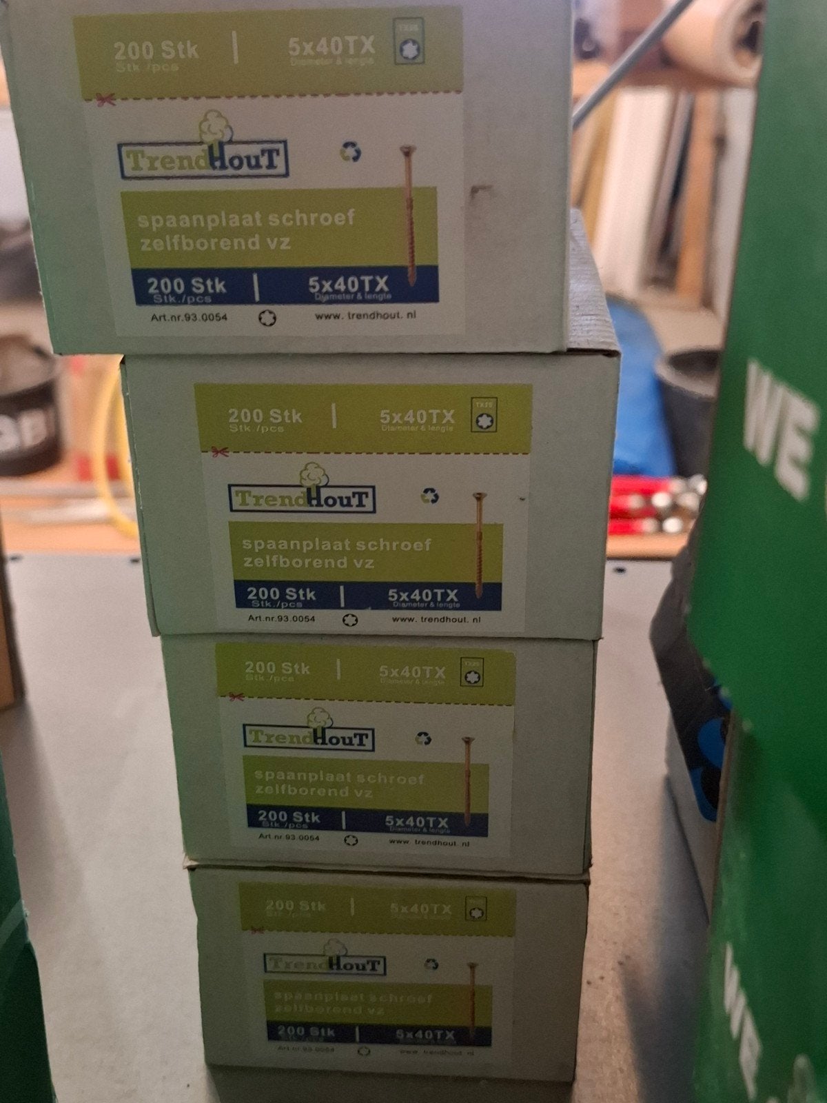 Spaanplaatschroeven 5x40TX, zelfborend vz (200 st), Ophalen of Verzenden, Nieuw