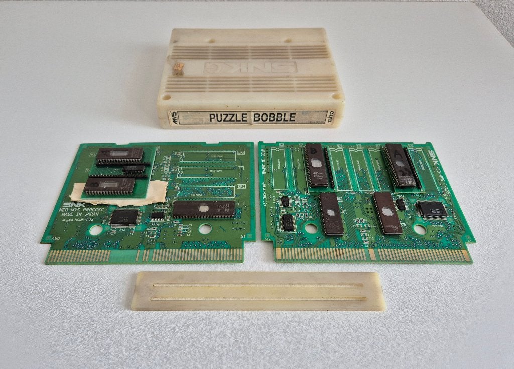 Puzzle Bobble SNK Neo Geo MVS Video Game Arcade Cartridge, Puzzel en Educatief, Gebruikt, 1 speler, Ophalen of Verzenden
